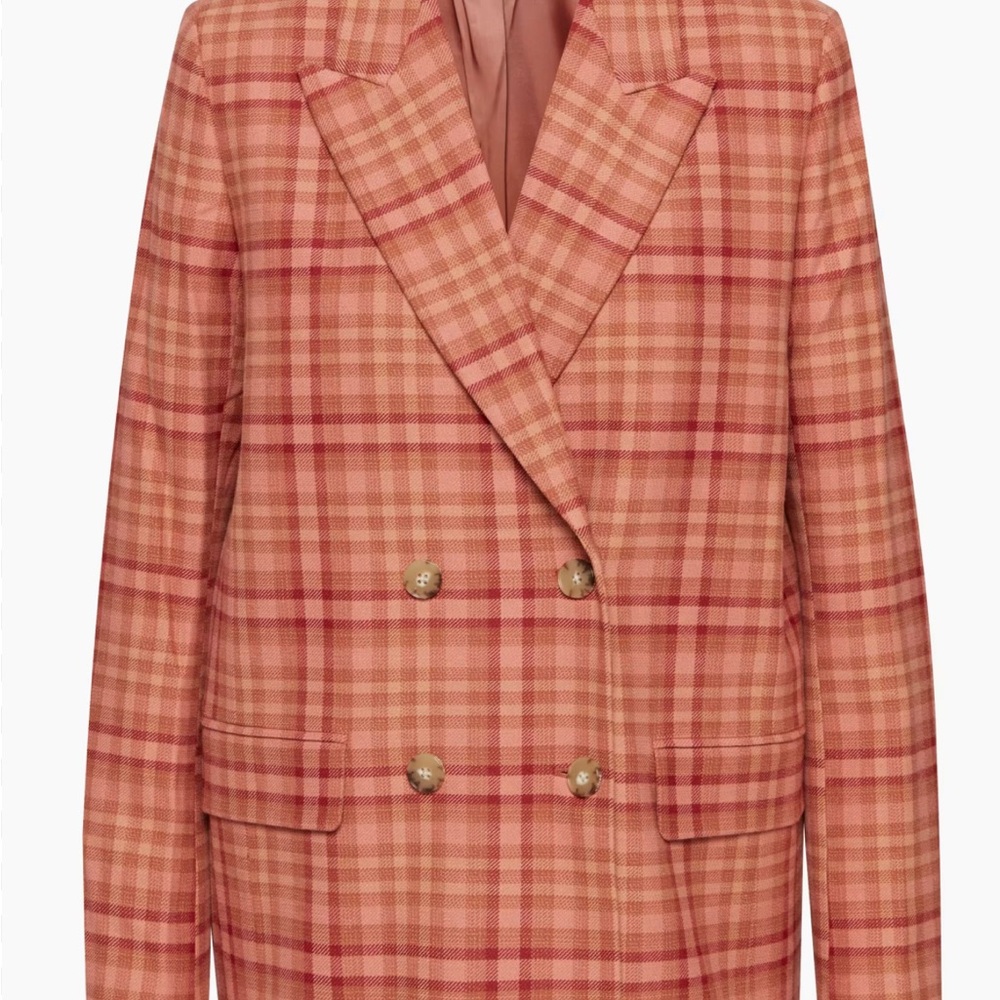 Wilfred Women's Checkered Blazer - Brown and Tan